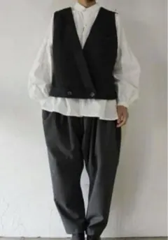 【未使用タグ付き】 Brocante ブロカント 前後着ギャルソンジレベスト