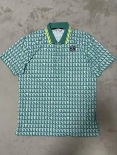 美品★アンパスィ 総柄 半袖 ゴルフ　ポロシャツ　サイズLL