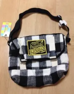 新品アンパサンドAMPERSANDチェック柄ショルダーバック白　親子兄弟リンク