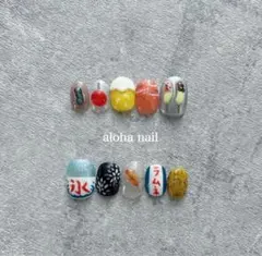 ネイルチップ｜お祭り かき氷 ビール チョコバナナ ヨーヨー 花火 食べ物ネイル