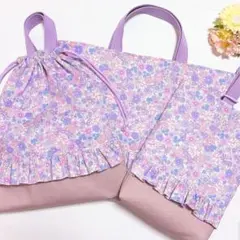 レッスンバッグ　上履き入れ　体操着袋 ʚ♡ɞ 入園入学セット　絵本バッグ　花柄