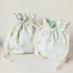【２点セット】お弁当袋 コップ袋 小鳥