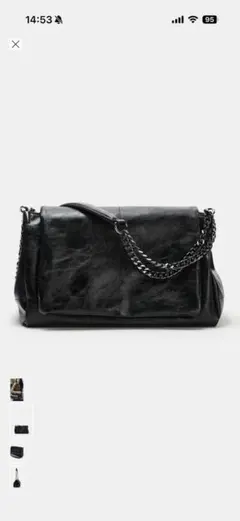 レザー ブラック ショルダーバッグ