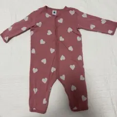 美品 プチバトー ハート柄ロンパース 12m 74cm