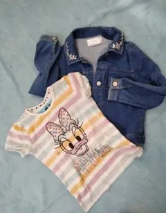 ２点セット・ディズニーデイジー半袖&デニム風ジャケット