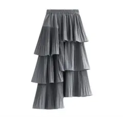 アシンメトリースカート ティアードスカート