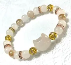 3/21まで特価　ネコ型ムーンストーン　パワーストーン　ブレスレット