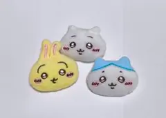 新品☆ちいかわ ピン ぬいぐるみ バッチ ブローチ 3点セット ハチワレ うさぎ