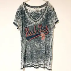 マジェスティック　ボストンレッドソックス　半袖Ｔシャツ　Ｖネック　総柄　【L】のサムネイル