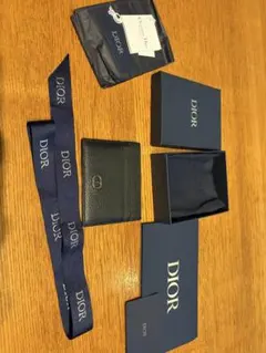 【付属品完備】Dior ディオールカードケース レザー ブラック 箱付き