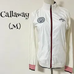 キャロウェイ（M）白/シャカシャカ/ニット/フルジップ/ブルゾン/アウター