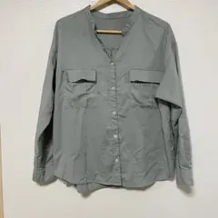 GU 長袖 グリーン系 シャツ ポケット付きのサムネイル