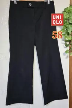 UNIQLO ユニクロ ストレート パンツ スラックス ブラック ズボン 58