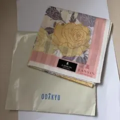 新品シール付き！　LANVIN 大判の花柄ハンカチ