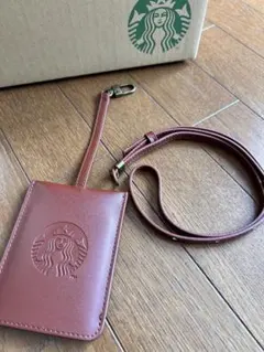 新品未使用　スターバックス ブラウン レザーパスケース