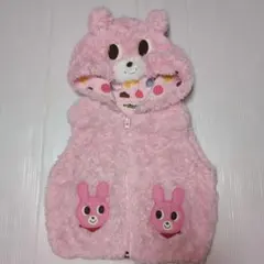 70〜80★ミキハウス★キャビットちゃんアップリケ付き！なりきりボアベスト★