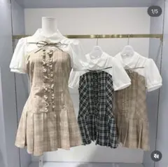 evelyn ローウェストプリーツチェックOP ミニワンピース SS