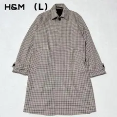 H&M チェック柄 チェスターコート ベージュ系 Ｌサイズのサムネイル