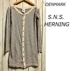 S.N.S.HERNING ボーダーニットロングカーディガン XS～Sのサムネイル