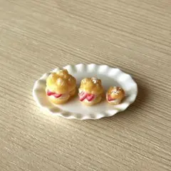 ミニチュア　いちご シュークリーム　3サイズ　セット　フェイクスイーツ　デザート