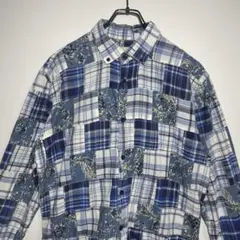 ZARA　ザラ　パッチワークシャツ　サイズL　バンダナ　おしゃれ　希少　古着