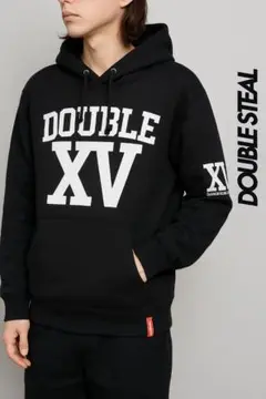 DOUBLE STEAL XV ロゴ パーカー 黒 M ユニセックス ストリート