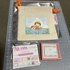 開封済み未使用　りぼん70周年スリコ　ちびまる子ちゃん　マグネット　巾着　セット