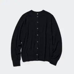ユニクロ　UNIQLO UVカットクルーネックカーディガン　ブラック　S