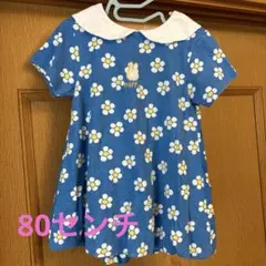 miffy 花柄ワンピース 半袖 青