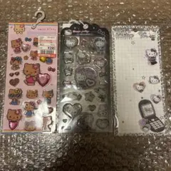 ハロキティ　ドロップジュエリーシール　ラインストーン はっぴーフォン　日焼け