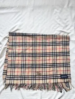 BURBERRYS バーバリー ロゴ刺繍 ノバチェック ウール 膝掛け 肩掛け