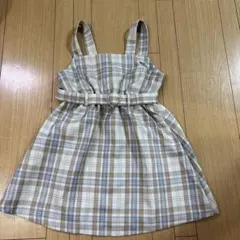 未使用！サイズ140 チェック柄 ジャンバースカート