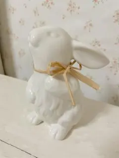 うさぎ　置物　陶器　ライト付き　電気　イルミネーション　クリスマス