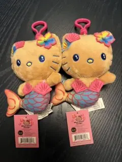 【新品未使用】日焼けマーメイドキティちゃん　キーホルダー　２個セット