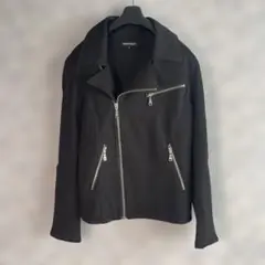semantic design コットンダブルライダースジャケット ブラック