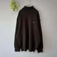 ゴールデンベア［XL］上品大人シンプル◎ワンポイントウール混タートルネックニット