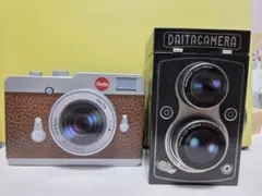 カメラ型　空き缶 2個セット 小物入れ　カルデイ