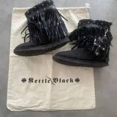 KOOLABURRA フリンジ ムートン ブーツ ブラック クロス スタッズ 黒