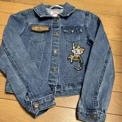 デニムジャケット 猿の刺繍付き
