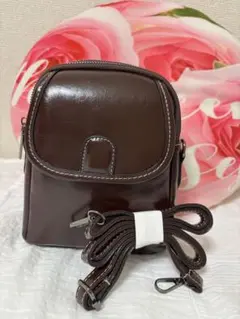 ショルダーバッグ スマホ2WAY ブラウン