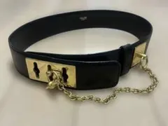 CELINE ヴィンテージ レザーベルト ゴールドチェーン - メルカリ