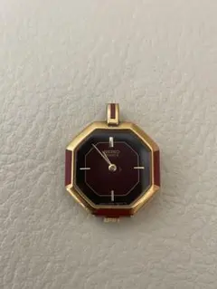 セイコー QZ 2320-6820 赤×黒文字盤 オクタゴン ペンダントウォッチ