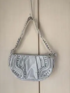ZARA シルバー ショルダーバッグ スタッズ