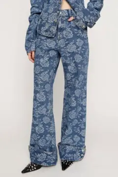 リ*イ様 FLARE SLUB DENIM PANTS - メルカリ