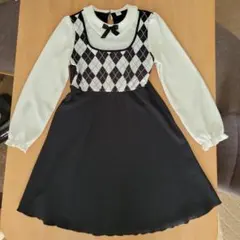 SHEIN アーガイル柄 ワンピース 11-12Y
