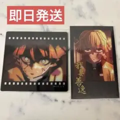 鬼滅 ダイニング お楽しみくじ　箔押しチェキ風ブロマイド ・クリアカード・善逸