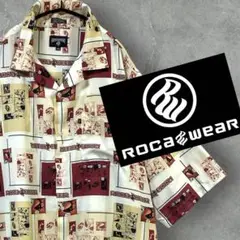 90s Roca Wear 総柄 アメコミ シャツ ヒップホップ オーバーサイズ