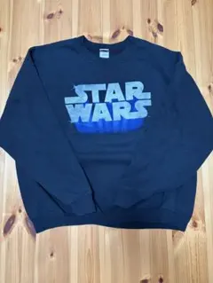 希少 US 古着 公式 STAR WARS スウェット XL ブラック 短丈