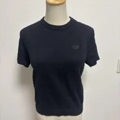 アディダスadidas original 黒 ニット半袖Tシャツ Mサイズ