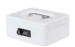 【在庫処分】ホワイト スチール製キャッシュボックス